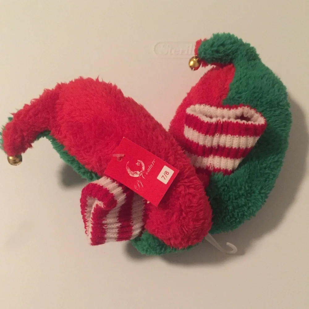 COPY - PJ Couture 7/8 kids christmas slippers elf